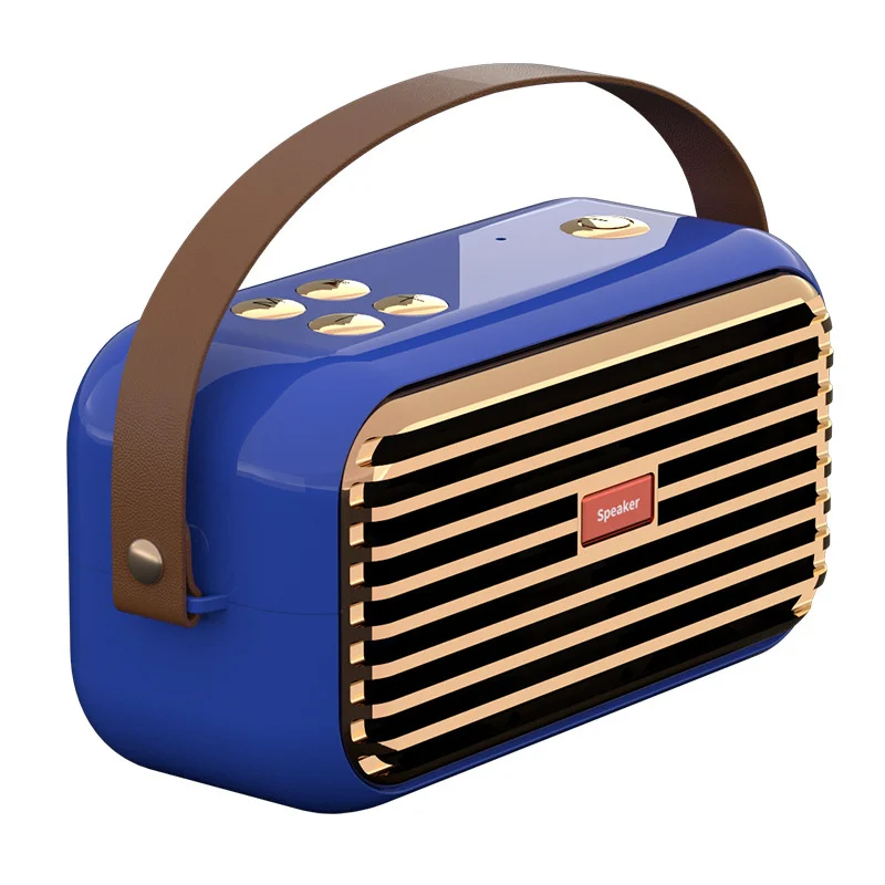 2022 new portable fm radio wireless bluetooth retro portable outdoor audio tf aux 8 watts power 360 degree surround sound