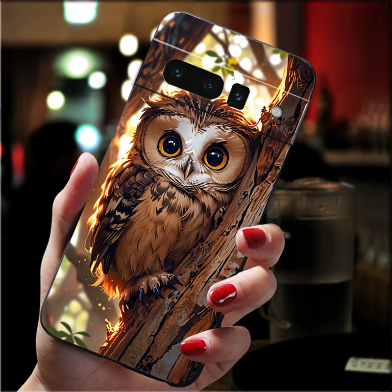 

Phone Case For Google Pixel 10 9 Pro XL 9A 8 7 6 Pro Pixel 8A 7A 6A Pixel 8 7 6 5 Cute Owl Cartoon