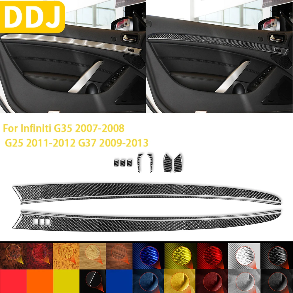 

For Infiniti G37 2010 2011 2012 2013 Q60 2014 2015 Accessories Carbon Fiber Car Interior Two Door Panel Trim Sticker 2-Door