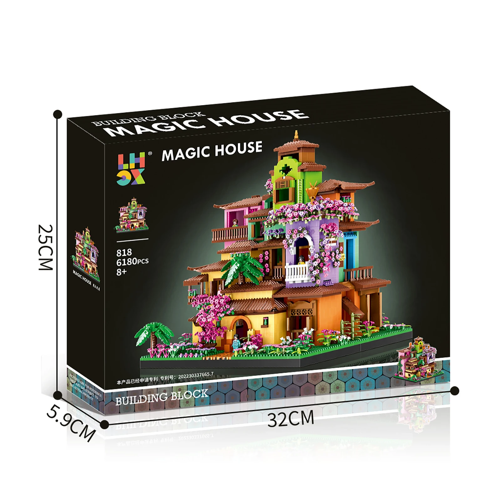 818 매직 빌라 하우스 6180피스 마이크로 그라뉼 블록 건축 모델 DIY 창의적 장식품 성인 및 수집가용