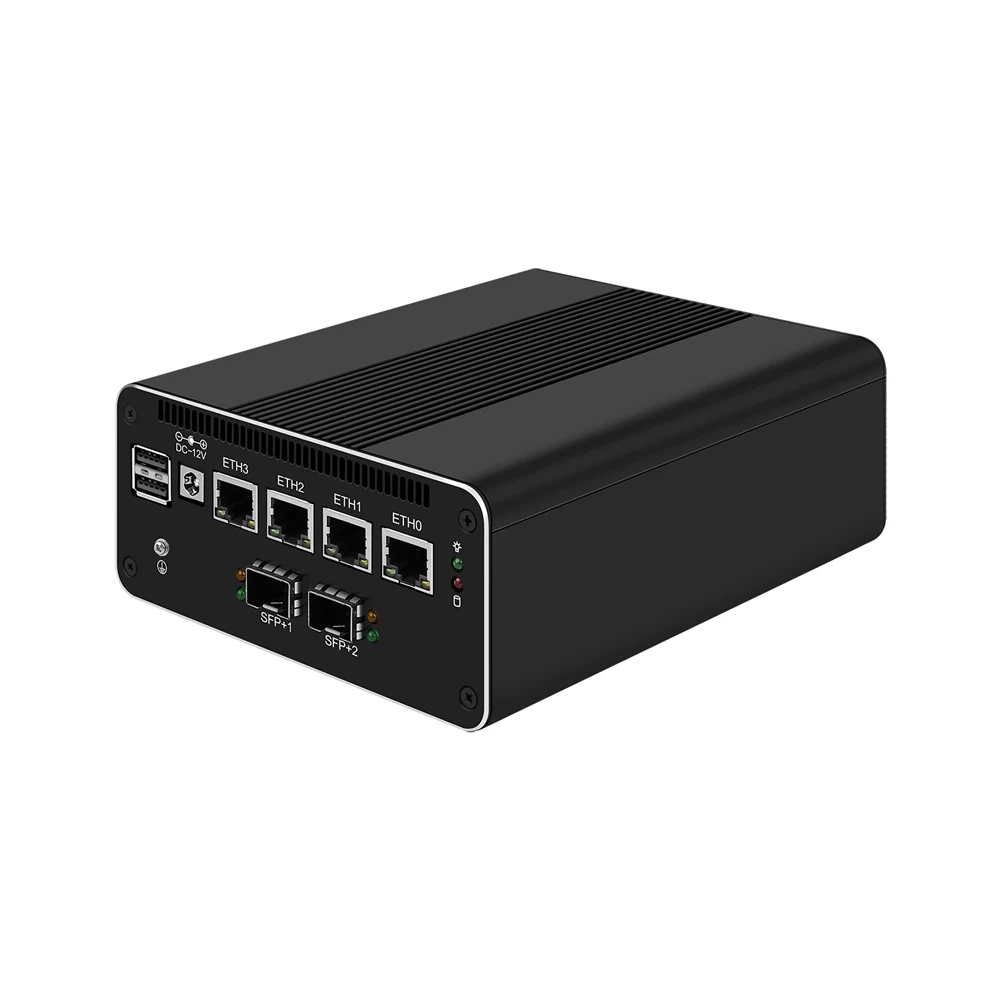 HUNSN-Dispositivo de Micro Firewall, Mini PC, enrutador PC, RJ50k, 4x2,5 GbE I226-V, 2 x SFP + óptico 10Gbe 82599ES, tipo C, ranura SIM, TF