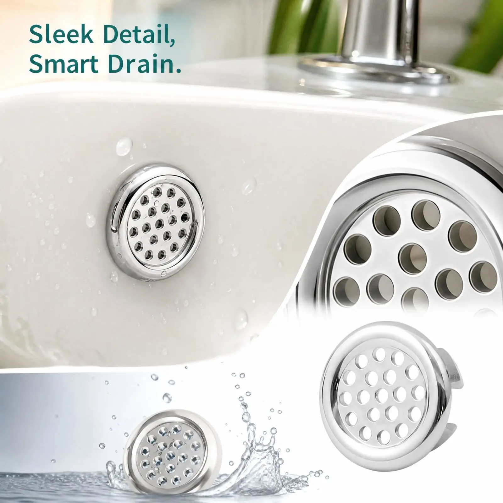  Bathroom Sink Overflow Cover Replacement Mesh Strainer Round Sink Overflow Hole Decor Cap for Bathroom Wash Basin Accessories