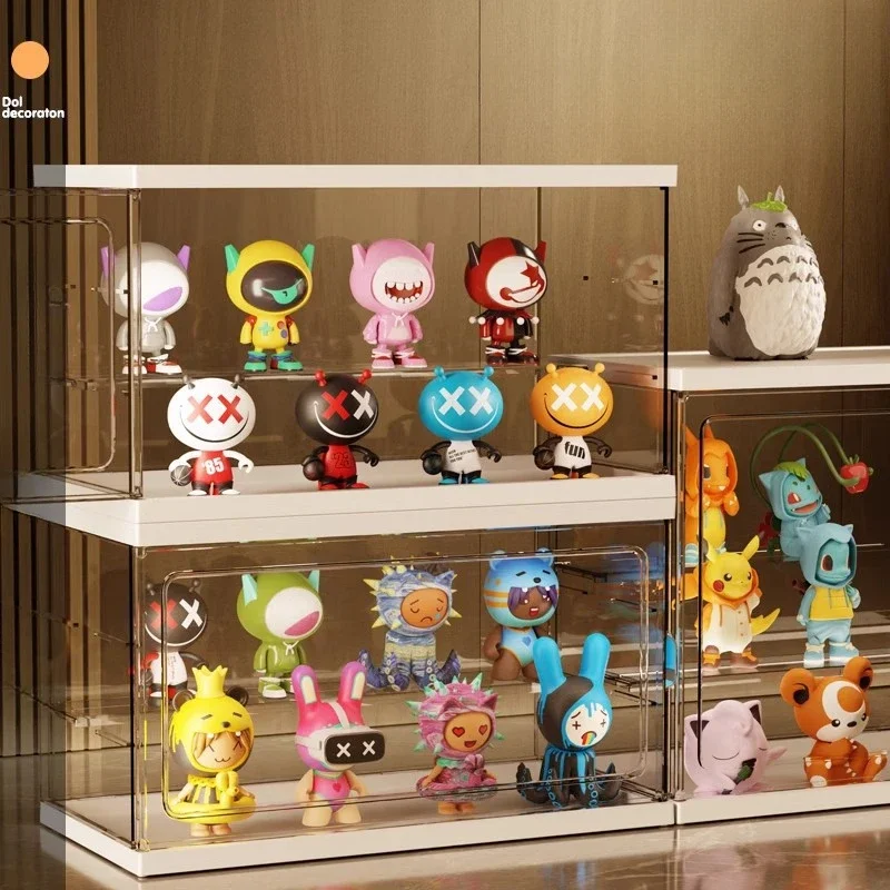 Kreative Acryl-Vitrine für Blindbox-Aufbewahrung – Premium-transparente Vitrine mit 360° ° Sichtbarer Multi-Scene-Organizer