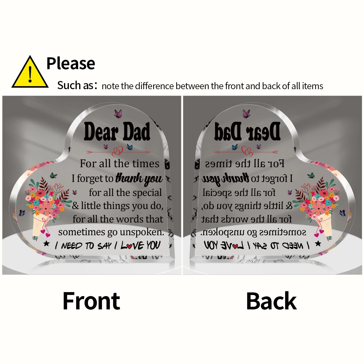 لافتة مكتب قلب أكريليك ، لافتة لديكور الطاولة ، هدايا عيد الأب ، الابن ، الابنة ، تذكار ، ثقالة الورق ، هدايا عيد ميلاد للأب ، جديدة #2