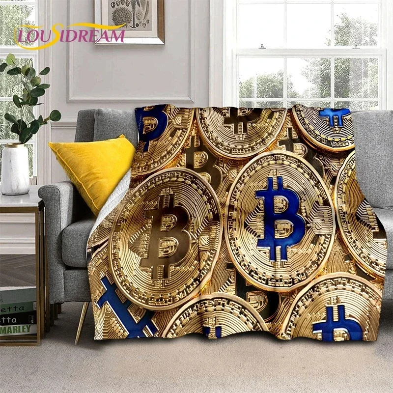 Bitcoin Virtual Currency NFT Soft Flannel Blanket for Beds Bedroom Sofa Picnic,Throw Blanket for Cover Outdoor Leisure Nap Gift