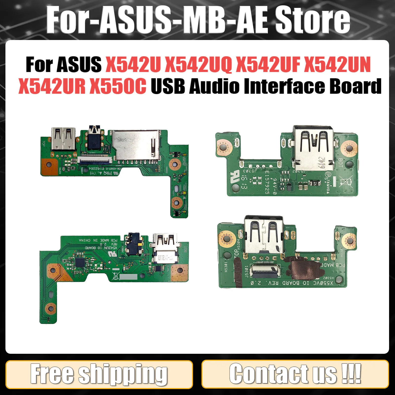 Para Asus X542U X542UQ X542UF X542UN X542UR X550C X550V X550VC X553S F553S X553SAUSB Placa de interface de áudio