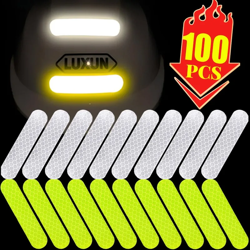 Universal Helmet Reflective Strips Night Driving Highly Reflective Warning Stickers for Car Motorcycle Bicycle Decorative Decals