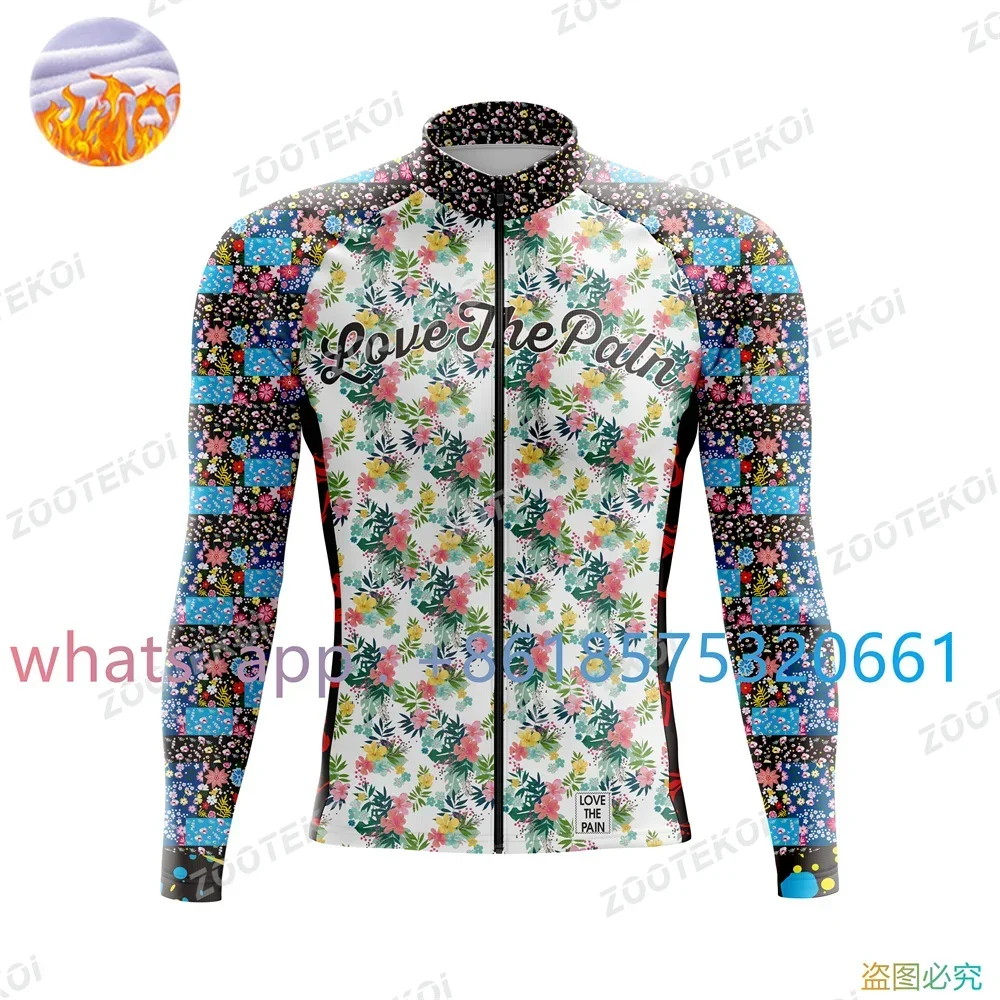 

Love The Pain Winter Fleece Coat Men Cycling Jersey Mountian Bicycle Clothes Ropa Ciclismo Racing Bike Clothing Mtb Clothing