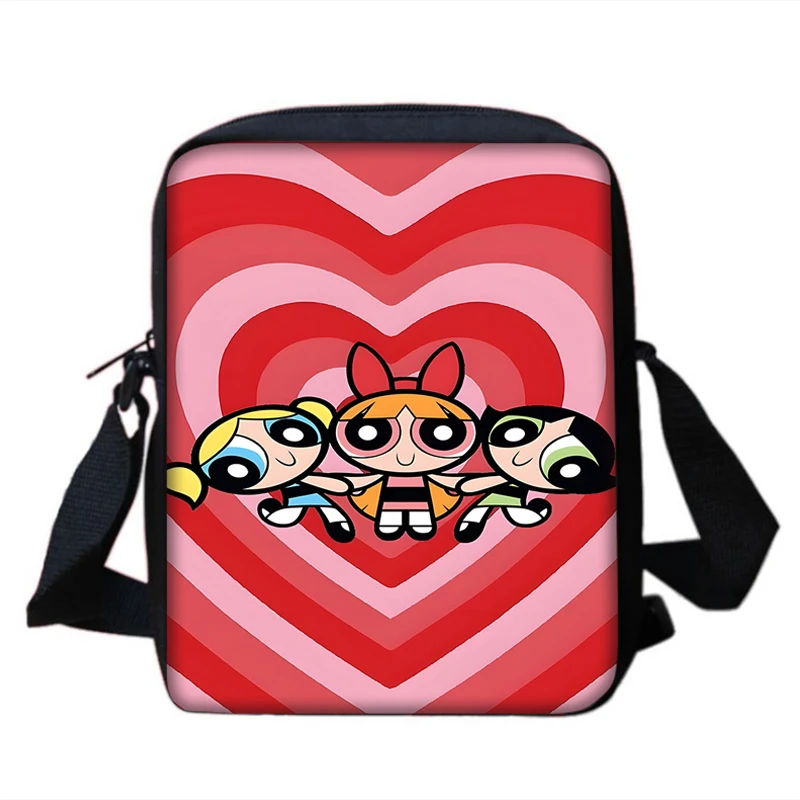 Boy Girls Cute Anime For Powerpuffs Girlss Printed Shoulder Messenger Bag Child Casual Handbag Men Women Phone Bag Shopping Bag