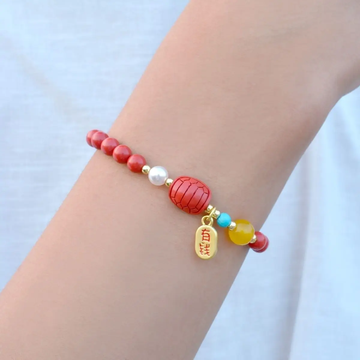 

Natural Cinnabar Bracelet Rich World High Content Imperial Sand Rich and Wayward 6mm Lucky Hand String High-grade Luxury Jewelry