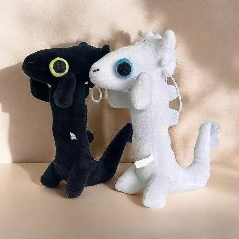 

25cm Anime Black White Dragon Plush Toy Cute Movie Periphery Dancing Dragon Pillow Doll Home Decoration Birthday Christmas Gift