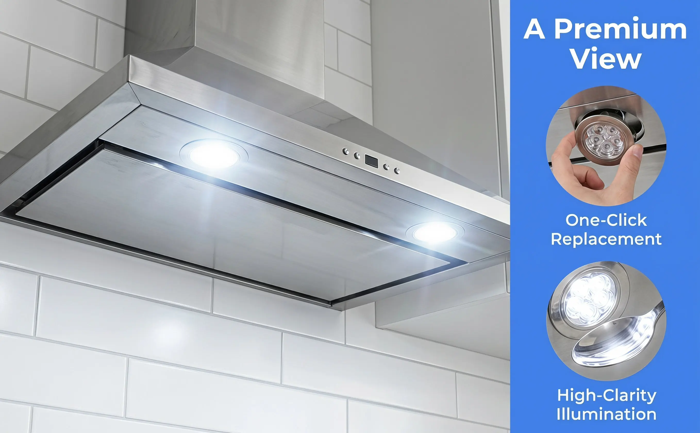2Pcs LED Range Hood Light Bulbs Round Design Energy Efficient 12V Dc Bright Lighting Smoke Removing Kitchen Appliance Light