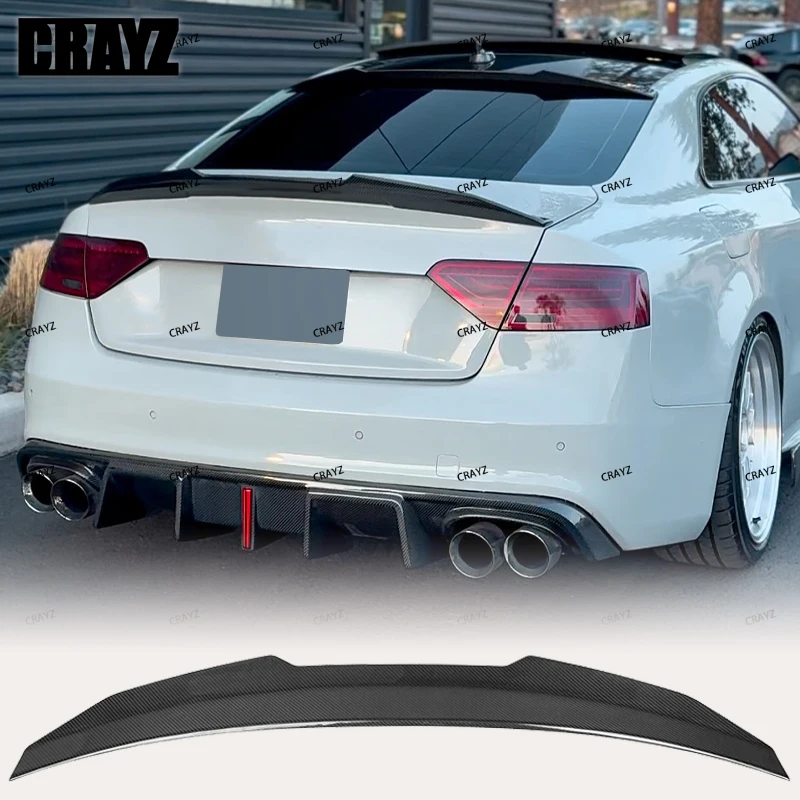 

Car Spoiler For Audi A5 B8 B8.5 8TA 8T3 2Door Sportback PSM Style Real Carbon Fiber Material Rear Spoiler Trunk wing 2009-2016