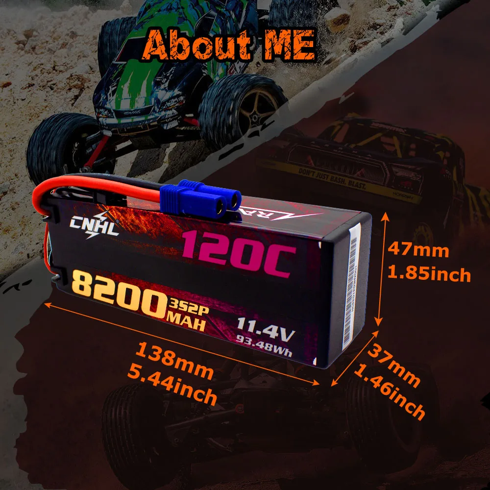 CNHL 2S 3S 4S Lipo Batteria 7.6V 11.4V 15.2V 8200mAh 120C HV HardCase Con Spina EC5 Per RC Auto Barca Aereo Camion Veicolo Truggy