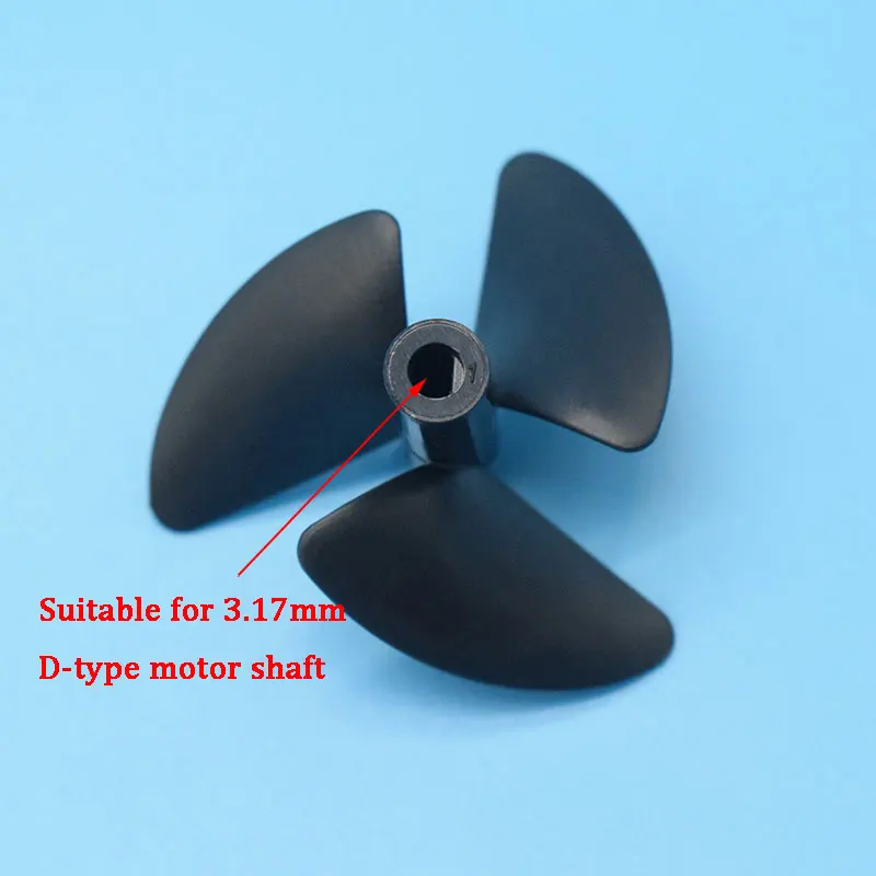 Rc Boot 3 Blades Propeller 38Mm Hogesnelheidsschroef Geschikt Voor 550 Motor 3.17Mm D-Type Motoras