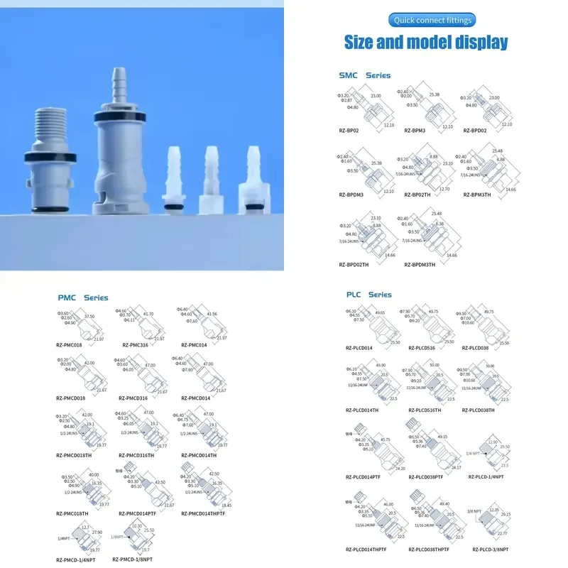 Quick Connect & Disconnect Fittings |Coupling Plastic Parts Internal Thread Connector