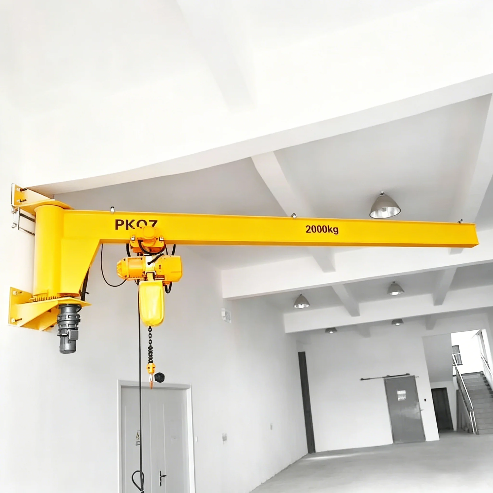 Customized Henan Light Duty Remote Control 1Ton 250kg 500kg Electric Rotation Column Jib Crane With 3M 6M 9M Lifting Height