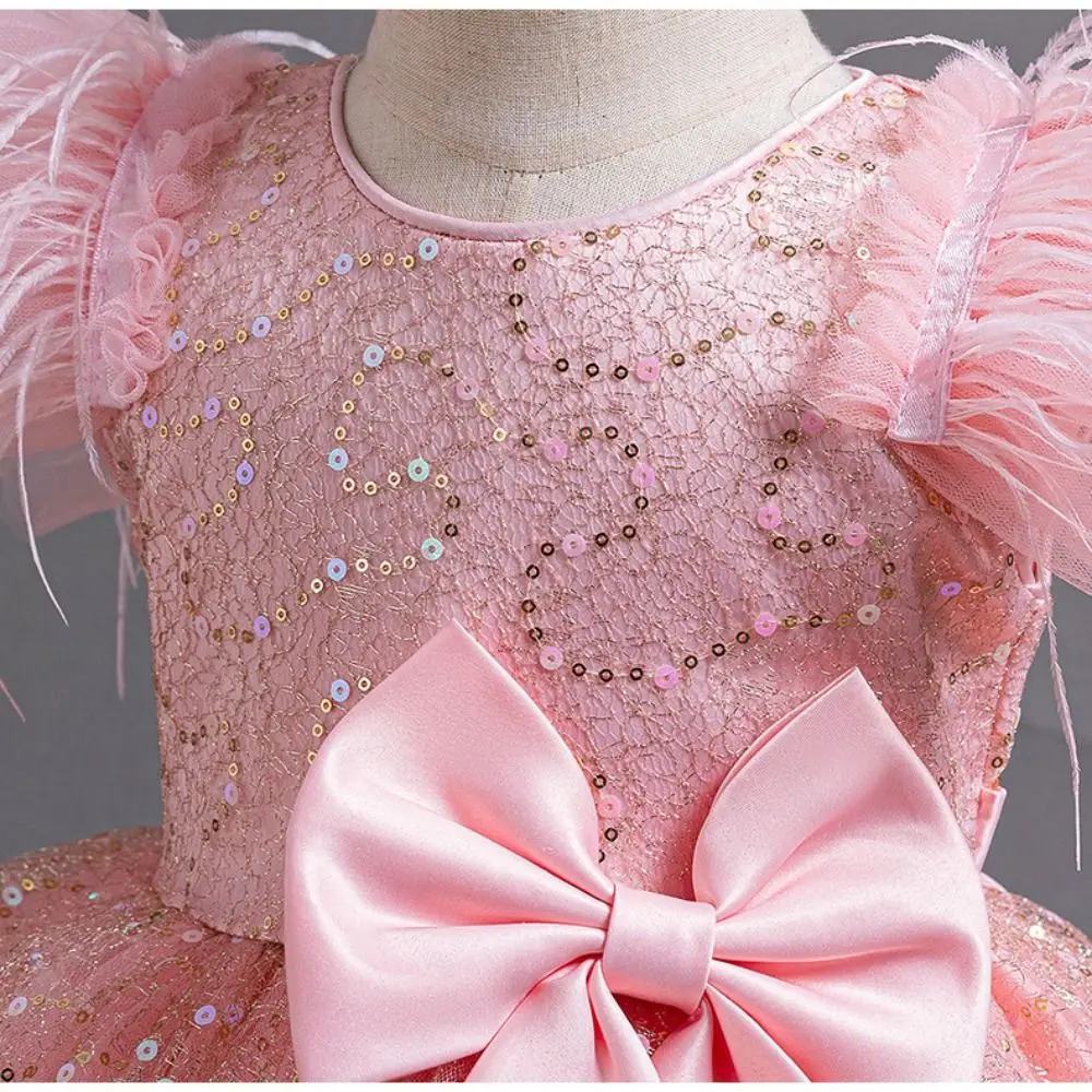 Sequins Girl Princess Dress Wedding Pageant Ball Gown Wedding Ceremony Costume Birthday Party Tutu Dress Wedding Dress
