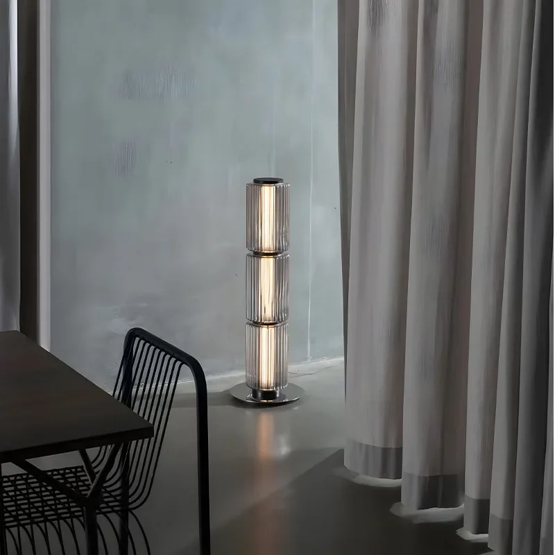 Nordic Postmodern Minimalist LED Pendant Light Roman Designer Glass Pillar Chandeliers Home Room Decoration For Bar Dinning Lamp