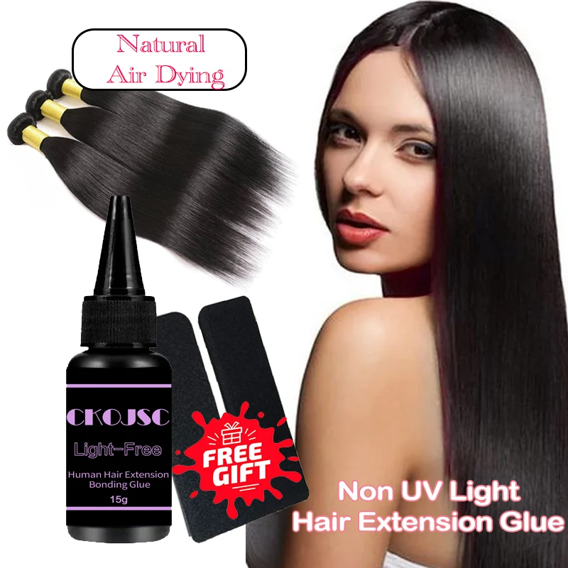 

Non Uv Light Gel NoLED New Technology Human Hair Bond Glue Light-free Hair Extension Glue Tape hair extension Black Wig Adhesive