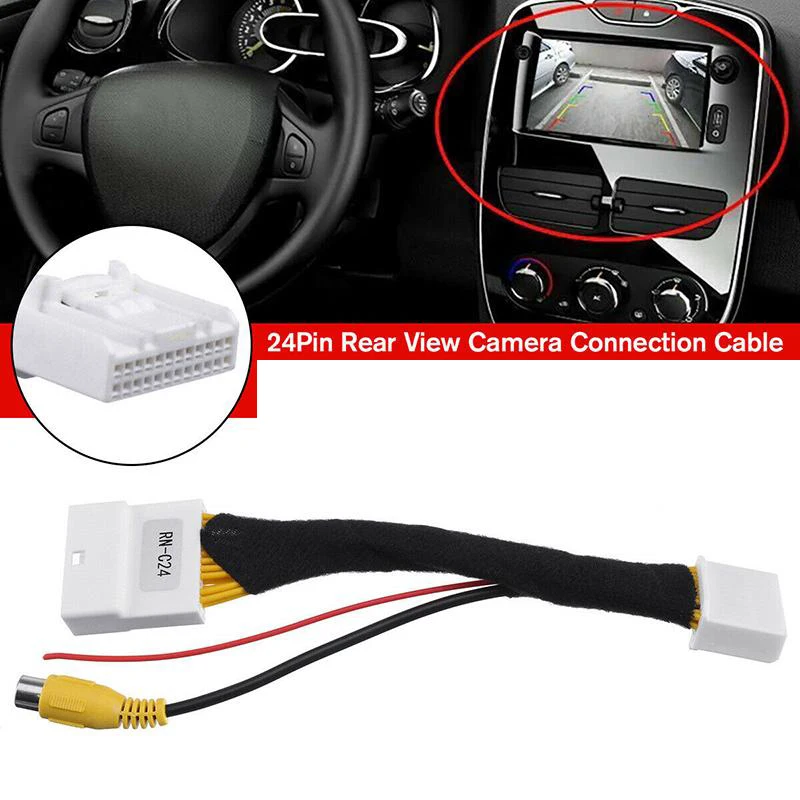 24 Pin Adapter Rear View Camera Connection Cable for Renault&Dacia for Opel for Vauxhall for Clio 4