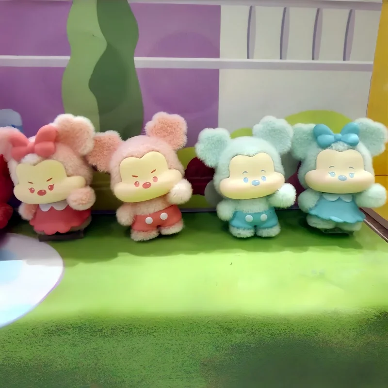 미키 무드 팔레트 시리즈 블라인드 박스 애니메이션 피규어 트렌디 미니 데스크탑 장식품 수집용 장난감 선물 트렌디한 수집가를 위한 선물