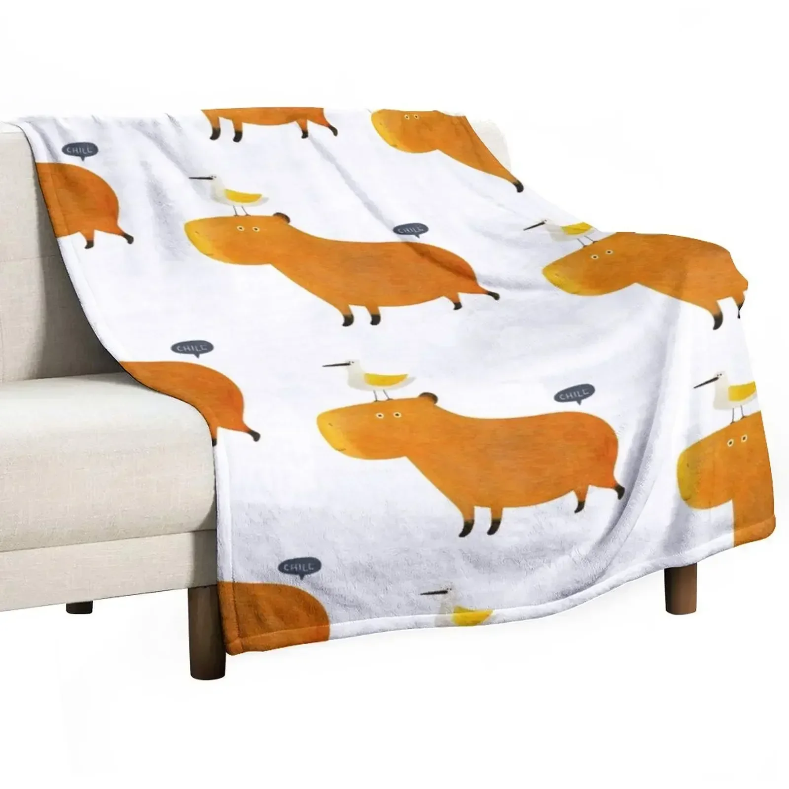 Hapybara Capybara Throw Blanket Fashion Sofas Thin Giant Sofa Blankets