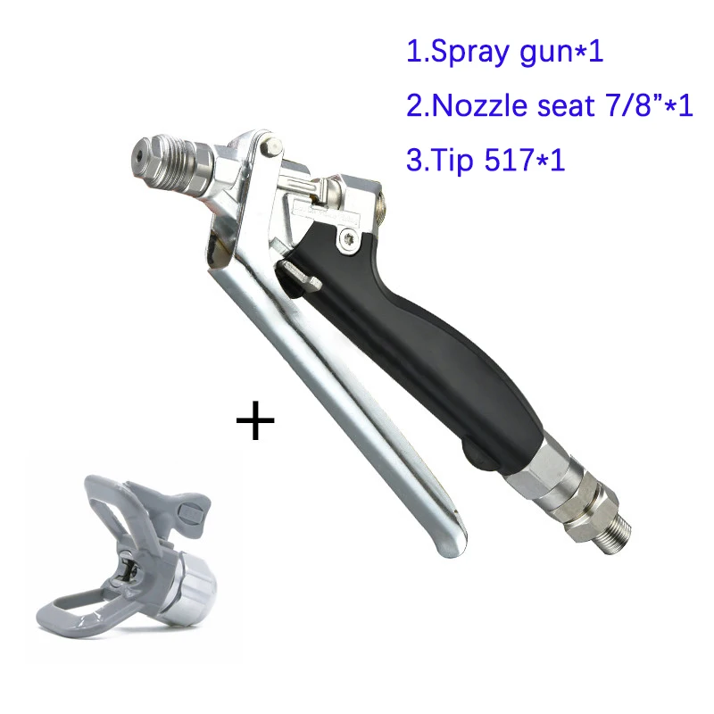 Airless Spray Gun Connection 3 / 8 NPs GHD 517 Tip Straight Handle Paint Spray Gun Putty Gun Airless Spray Gun 245820 Wall Putty