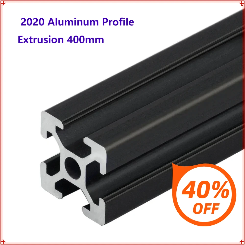 Guide for CNC Part Linear Rail 2020 Aluminum Profile Extrusion 400mm EU European Standard Anodized 3D Printer Black 20