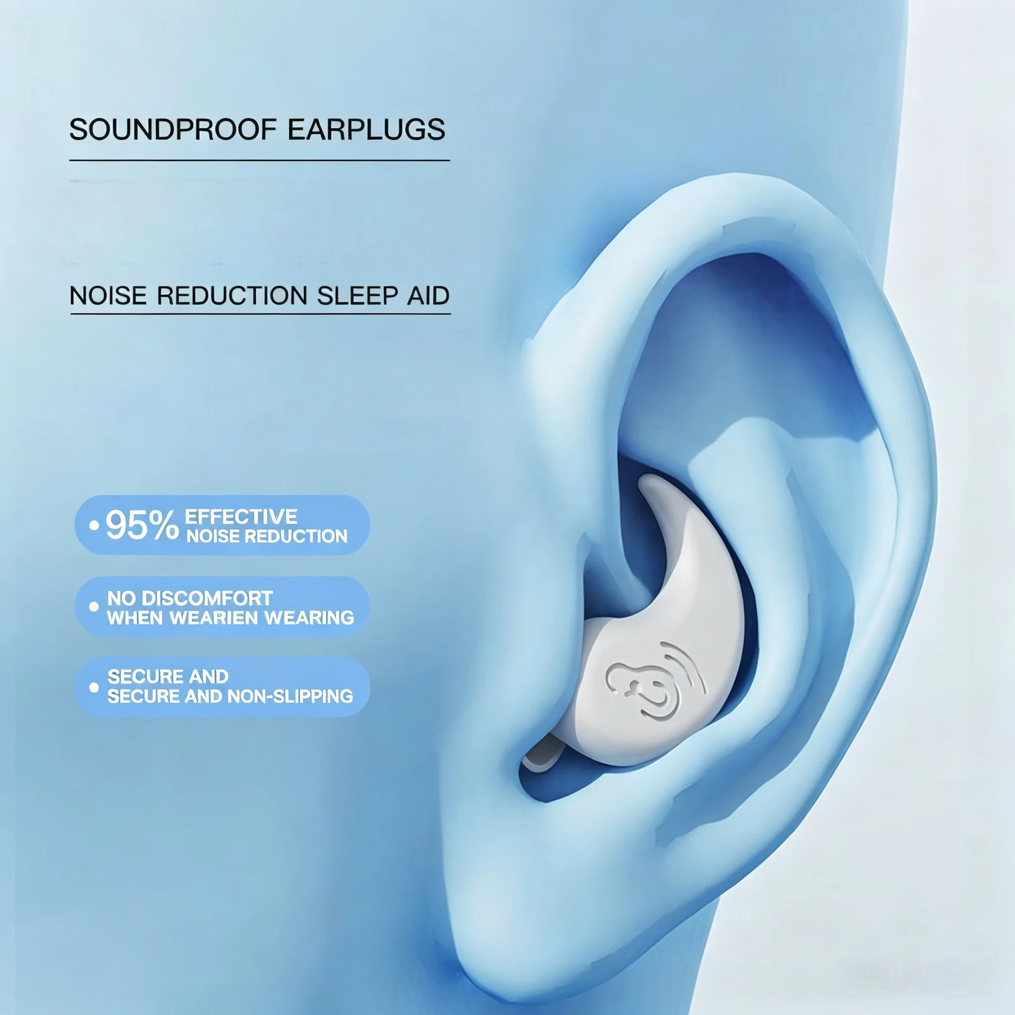 Tapones para los oídos suaves para dormir, tapones para los oídos con reducción de ruido para dormir, estudiar, bloquear los sonidos de los ronquidos, protector auditivo silencioso con aislamiento acústico