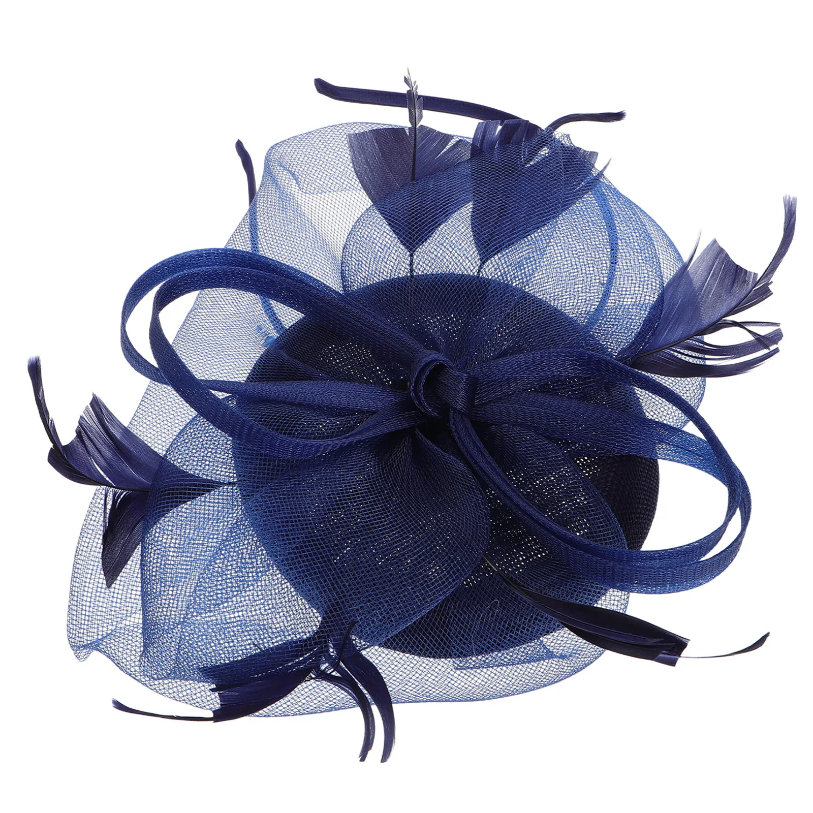 Tea Party Hat Women Gauze Fascinator Headband Lightweight Elegant Artificial Flower Plume Design for Wedding Banquet Cosplay Use