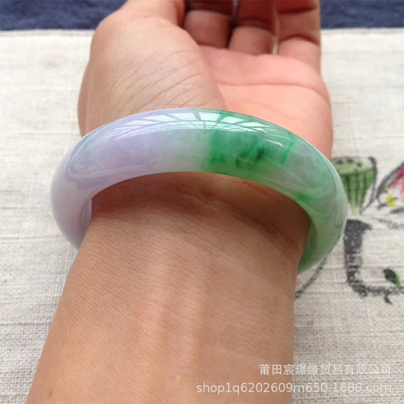 

Highest-Ranking Imperial Concubine Oval Ice-like Floating Flowers Myanmar Jade Bracelet for Women