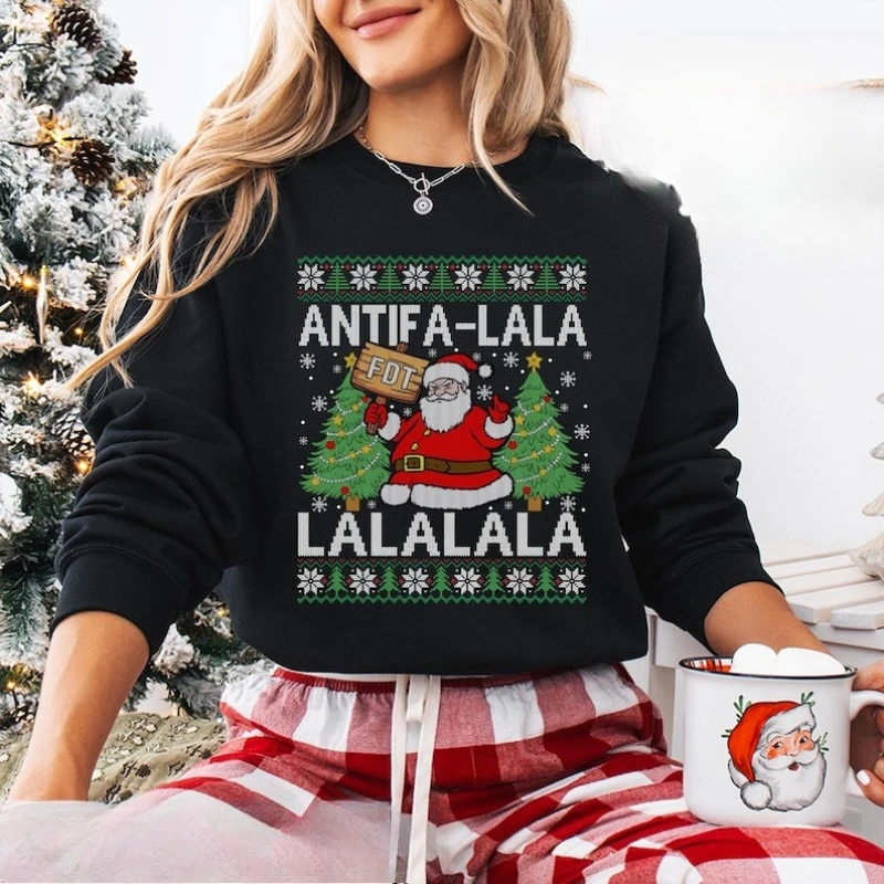 مكافحة عيد الميلاد البلوز القبيح كل ما أريده لعيد الميلاد هو الرئيس الجديد مضحك الديمقراطي هدية الليبرالية عطلة عيد الميلاد هدية السترة