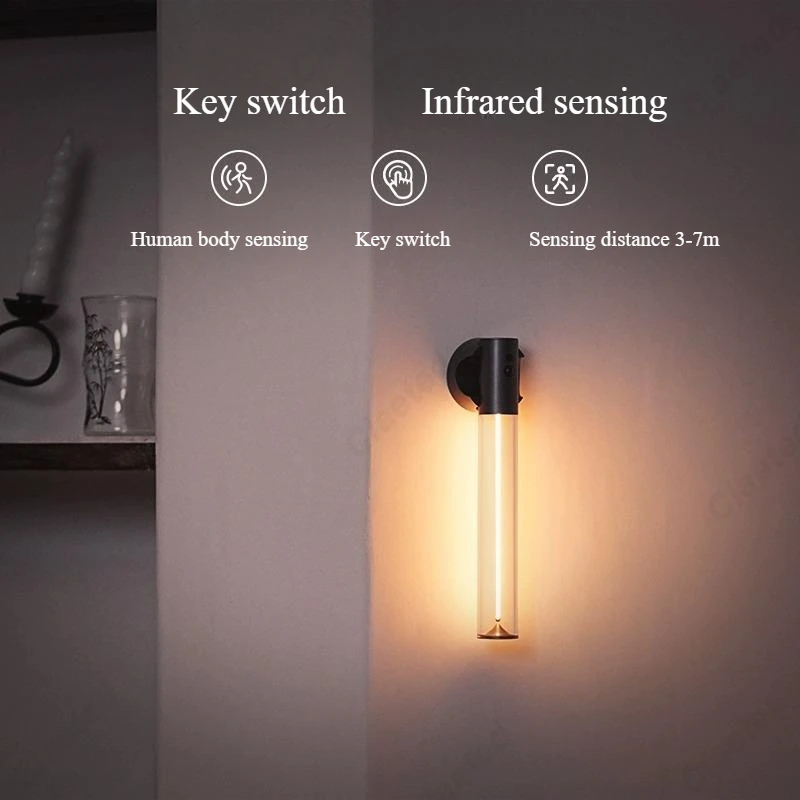 Creative New LED Wireless Human Body Infrared Sensing Light Control Atmosphere Night Light Bedroom Bedside Lamp