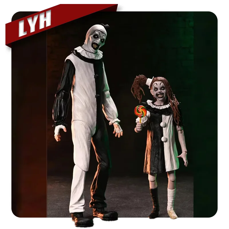 Terrifier 2 Ultimate Art The Clown The Little Pale Girl 7 Inch Action Figure 2 Pack Halloween Model Doll Garage Kit