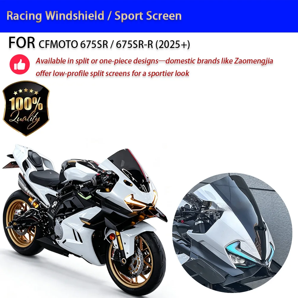 For CFMOTO 675SR 675SR-R Racing Windshield Sport Screen Wind Deflector No-Drill Accesorios Moto Accessori Moto