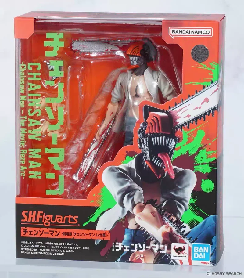 

Фигурка Chainsaw Man Reze Arc SHF Denji, экшн-фигурка Bandai, японская аниме-фигурка, с подвижными суставами, боевые лезвия для цепной пилы, подвижный язык