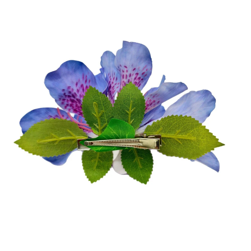 كبير ورود رأس البوهيمي أغطية الرأس محاكاة غطاء الرأس الزنبق دبوس الشعر هاواي الاستوائية إكسسوارات الشعر وصيفه الشرف زهرة الرأس