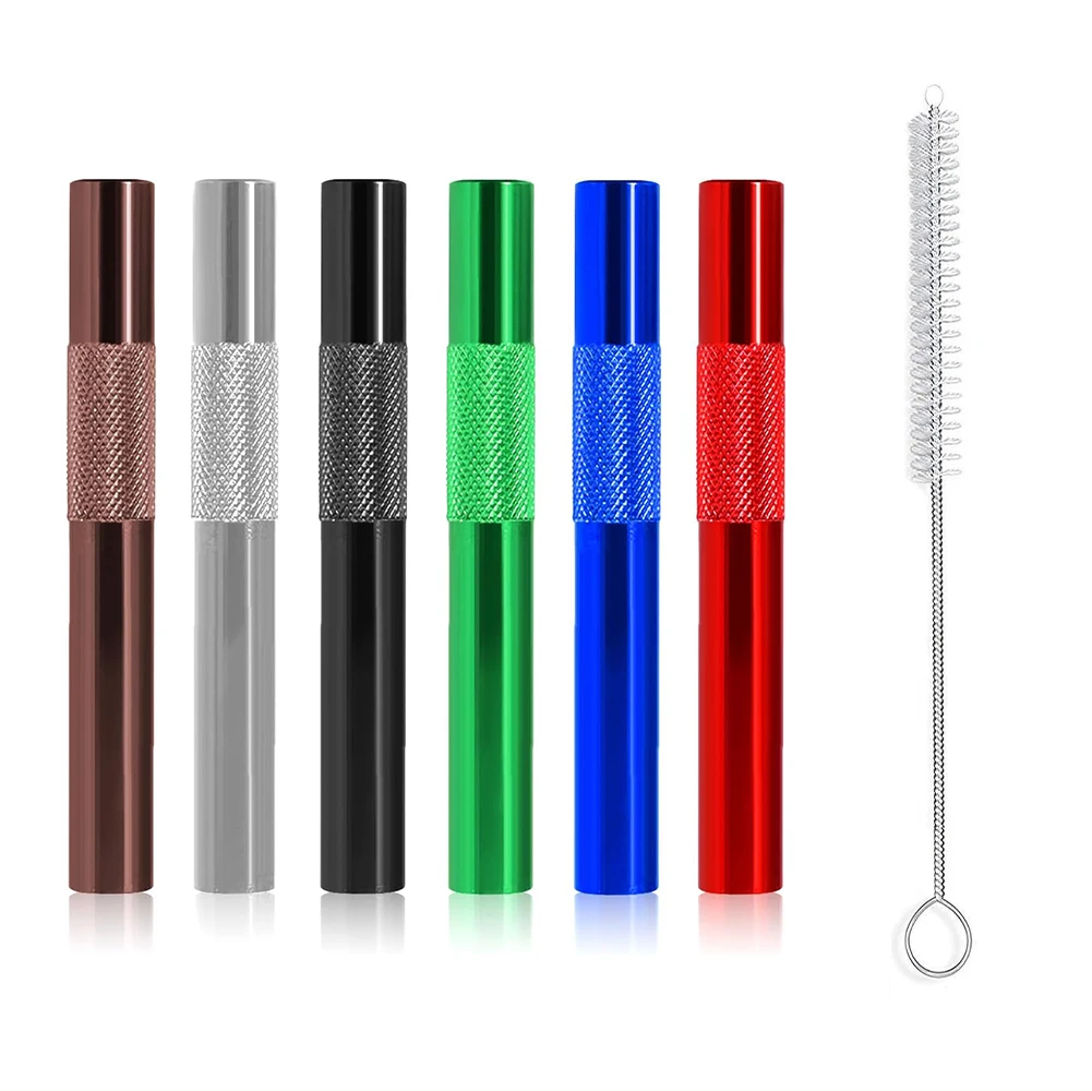 

3/5 Packs Portable Mini Straw Dispenser - Reusable Small Metal Straw Tube Drinking Set for Kitchen Outdoor Camping Travel