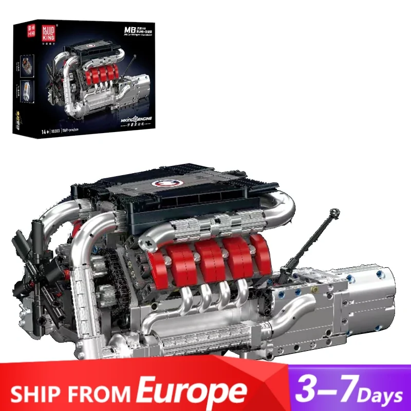 1169PCS Mold King Technische fahrzeug V8 Motor Bausteine Auto Motor Getriebe Sammeln Modell DIY Montage Spielzeug Jungen Kinder geschenk