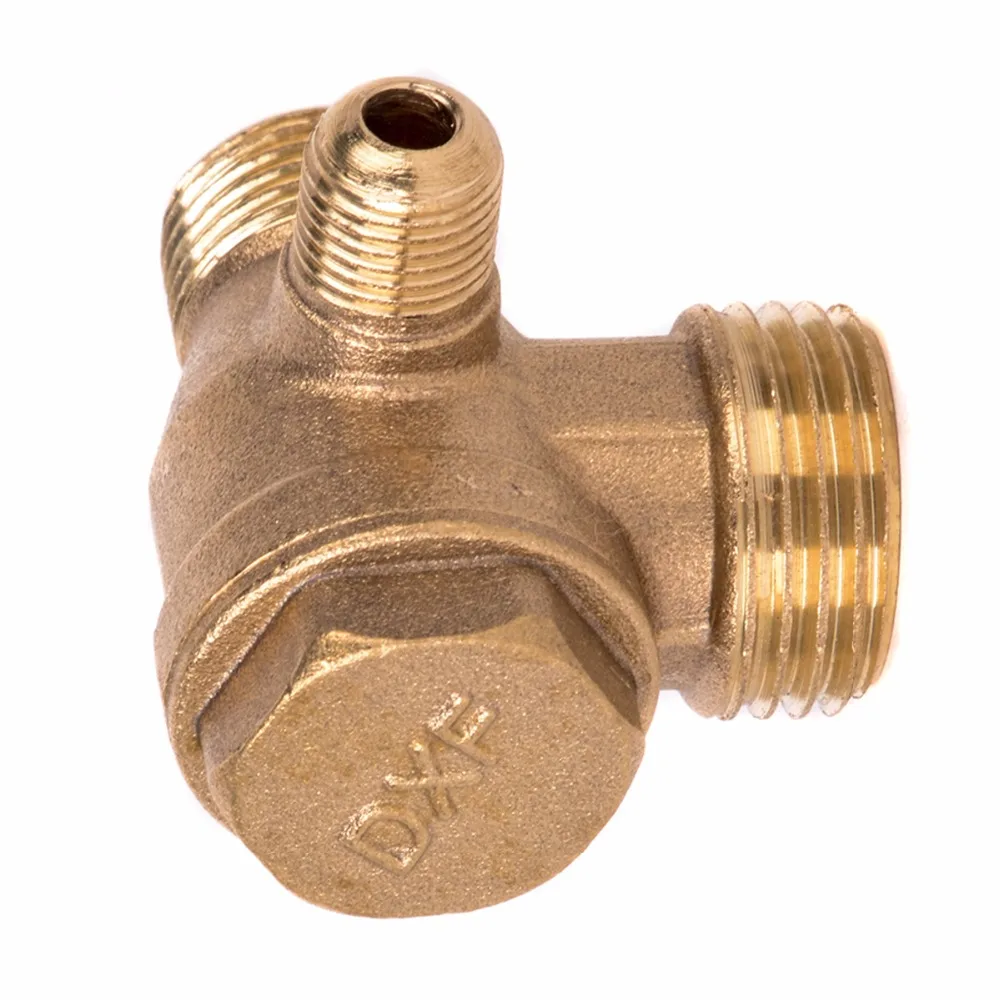 1pc New 3 Port Check Valve Brass Male Thread Check Valve Connector Tool For Air Compressor