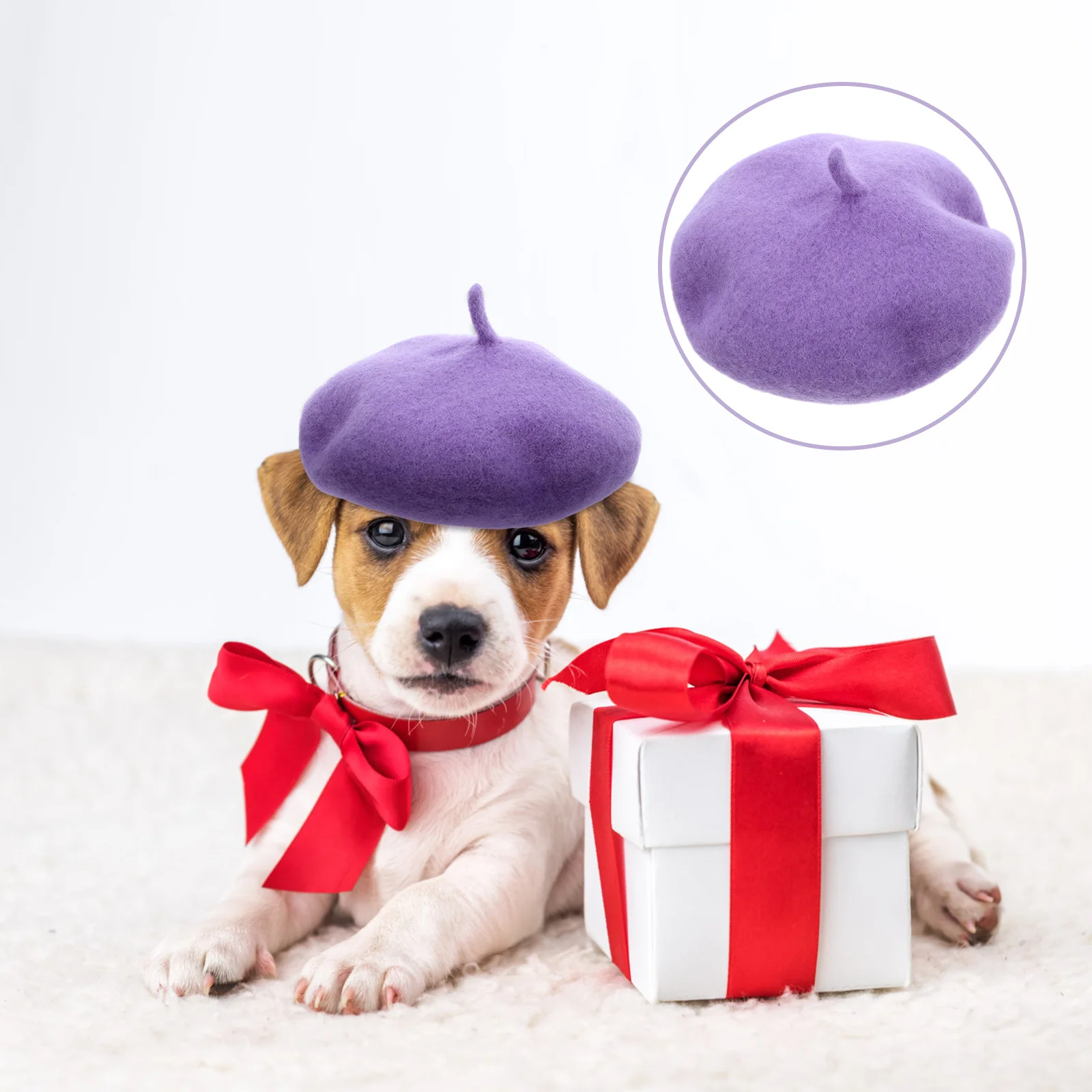 

Pet Beret Hat Small Soft Funny Yarn Cap Dog Cat Headwear Holiday Party Photography Costume Hat for Dog Cat Headwear