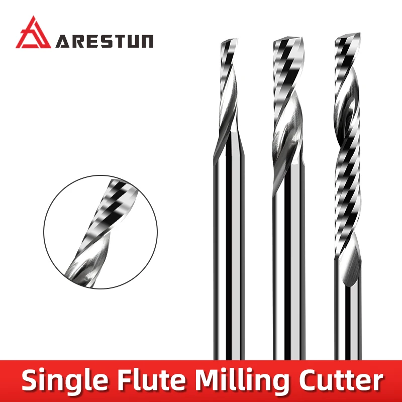 Spiral End Mill 3.175/4/5/6/8mm Shank Single Flute Milling cutters 3D CNC Router Bit Engraving Cut for Acrylic Wood Aluminum