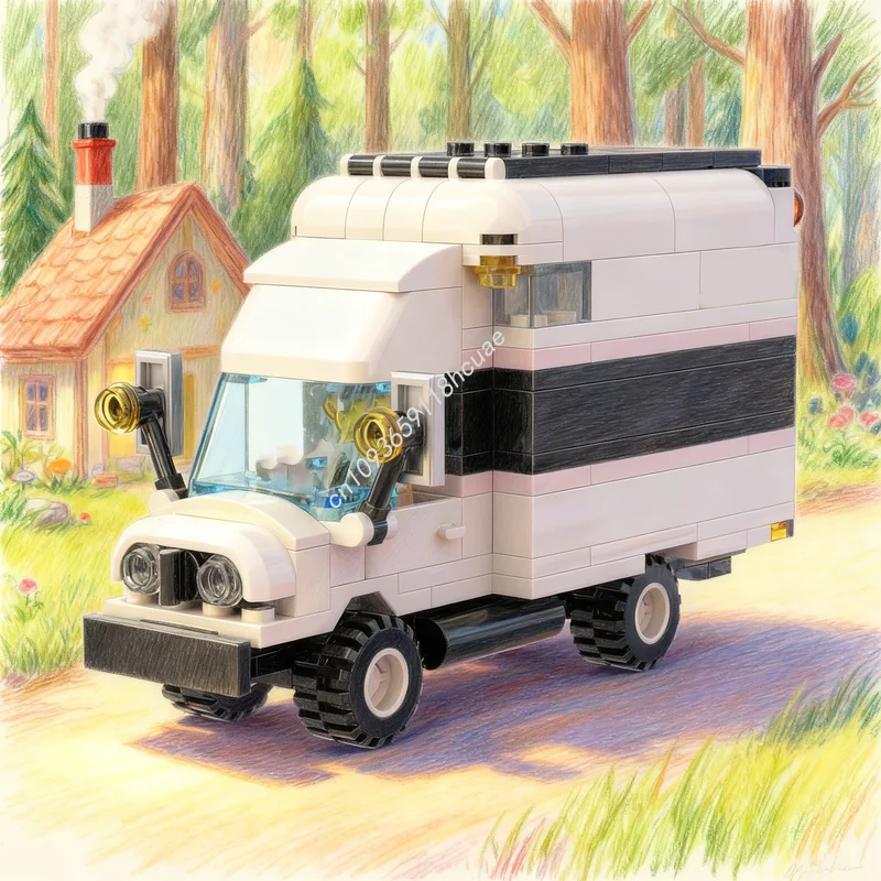 

167pcs MOC Paradisa Horse Transport Town Model Building Blocks Architecture DIY Christmas Gifts Toy Idea Education Creative