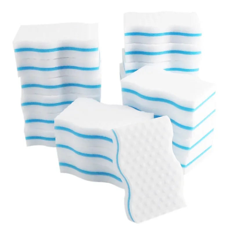 

Волшебная губка-ластик из меламина с двойной компрессией, трехслойная, высокой плотности, для кухни, офиса, ванной комнаты, для уборки