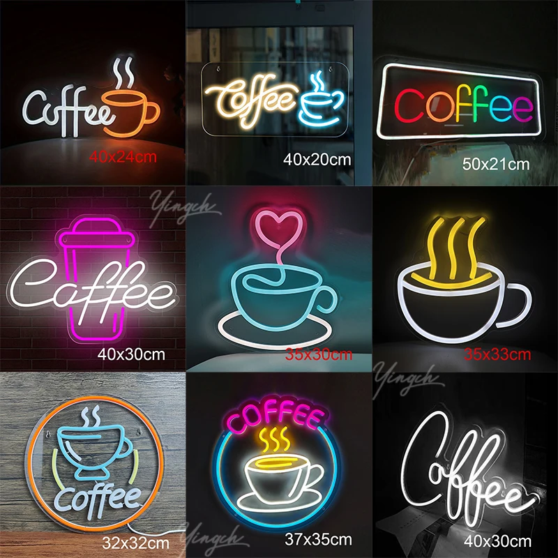 

Кофейная неоновая вывеска на заказ Кофейная чашка Светодиодный неоновый свет с регулируемой яркостью USB-питание Декор Бар Кафе Ресторан Вечеринка Окно Подвесной подарок