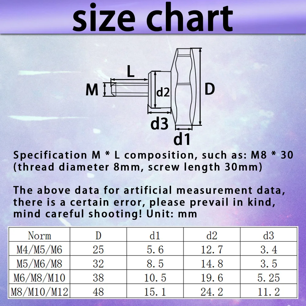 M4 M5 M6 M8 M10 Carbon Steel Plum Hand Knob Screws Bolts Plastic Star Shape Head Thread Clamping Thumb Handle Machine Screw Bolt