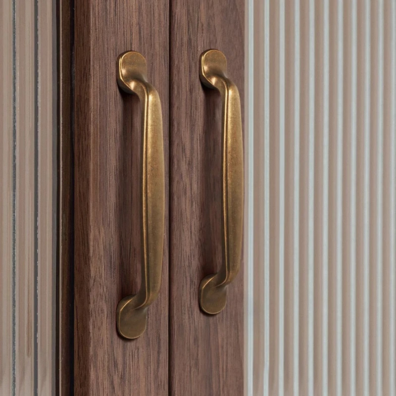 American retro cabinet door drawer wardrobe door handle bronze old style simple high-end kitchen shoe cabinet small handle