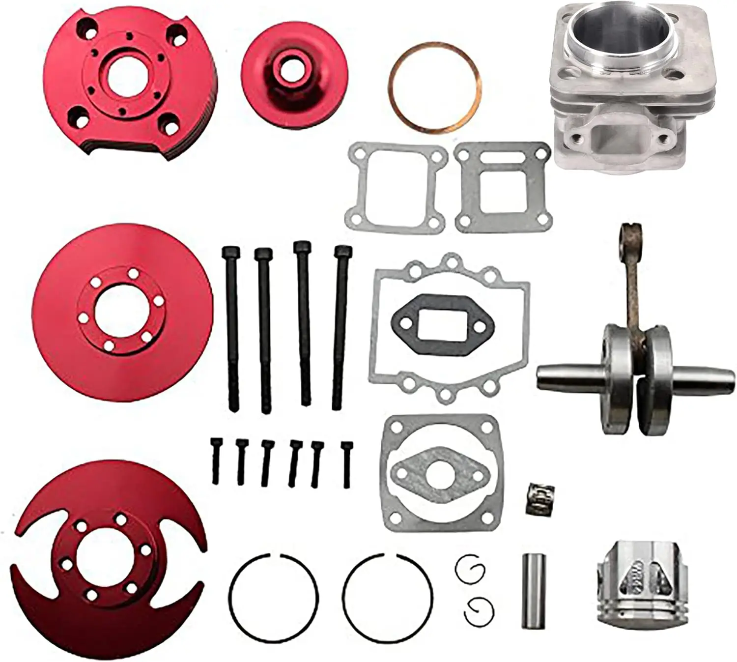 44mm Big Bore 53cc 54cc Top End Kit for 2 Stroke 47cc 49cc Engine Mini Quad Pocket Bike