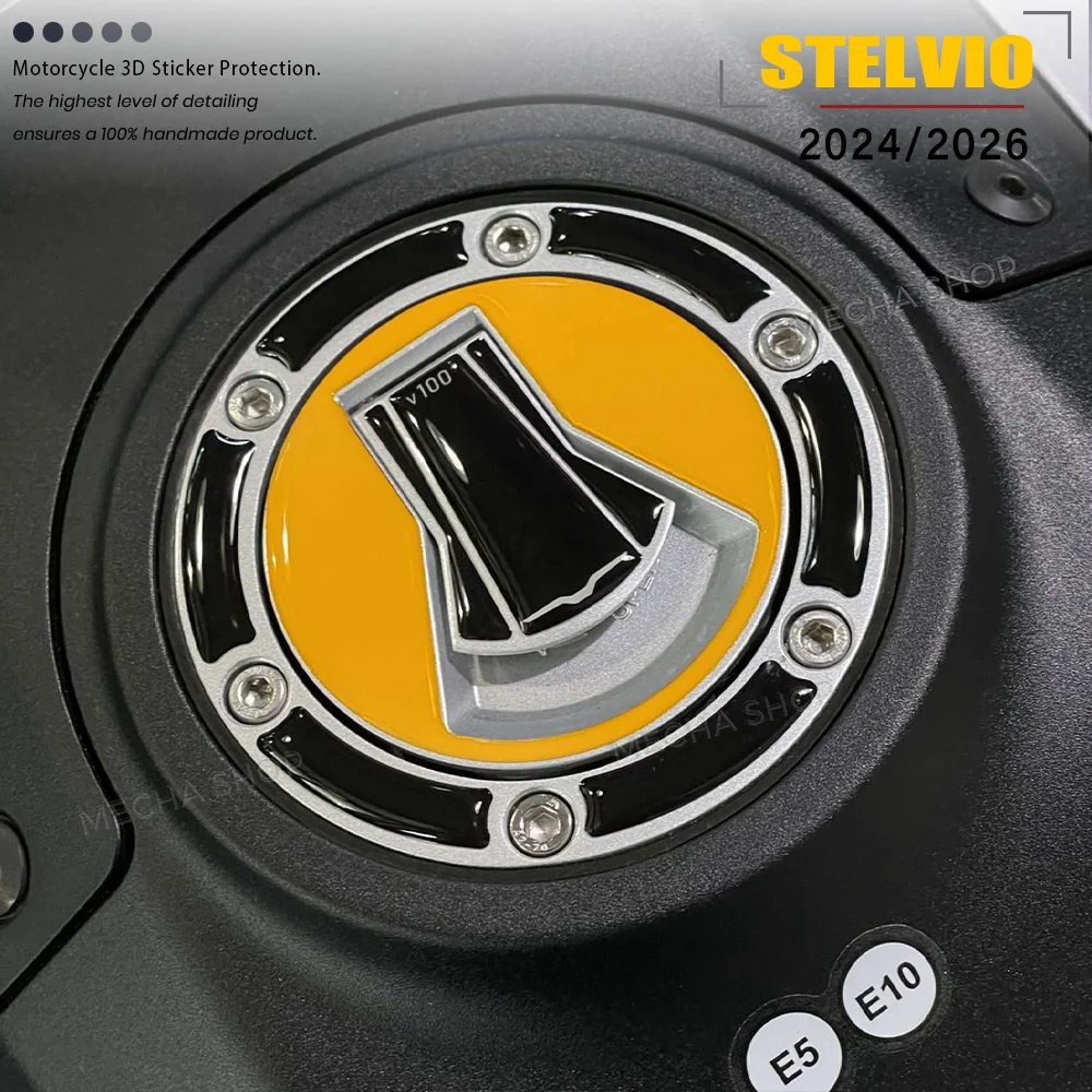 

Для Moto Guzzi Stelvio наклейка 2024-аксессуары для мотоциклов, защита крышки топливного бака, водонепроницаемая 3D-наклейка из смолы